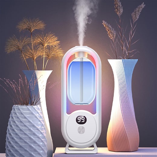 FHBVT Wireless Intelligent Aromatherapy Diffuser 50ml Automatic Fragrance Spray 360° Atomization Deodorizer 5 Gear 24H Cycle Wall Desktop Dual Use for Home Hotel Bathroom Office Air Freshener