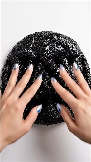 Black Caviar Slime CRUNCH 🤤 #ASMR #Slime #Crunchy #Satisfying #Shorts