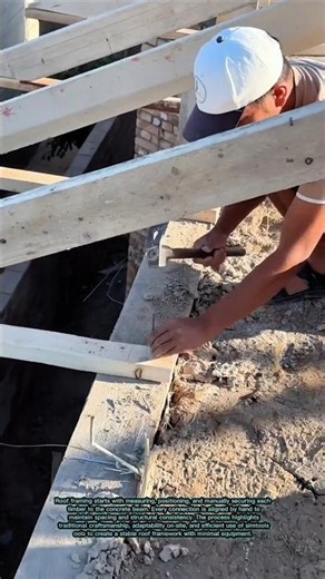 He Built an Entire Roof Frame Using a Hammer and Pure Precision 🔨🏠