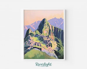 Printable Machu Picchu Acrylic Painting - Pastel Sunset Over Huayna Picchu, Adventure Wall Art, Travel Decor, Digital Scenic Landscape Art - Etsy Canada