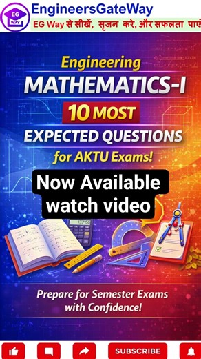 Engg Math-I (BAS103) | 10 Most Expected Questions | AKTU B.Tech 1st Year Exam #YTShorts #ExamShorts