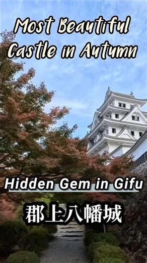 The "Burning" Castle in Japan 🍁🏯 #Shorts Autumn's Spectacular Gujo Hachiman Castle