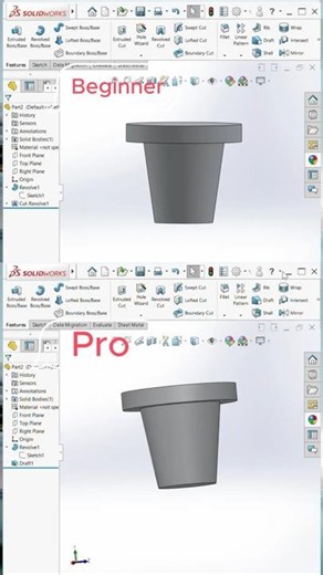 SOLIDWORKS TIPS AND TRICKS | USE REVOLVED CUT AND DRAFT |#solidworks #youtubeshorts #viral