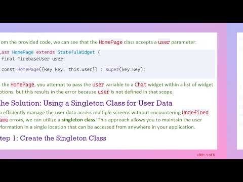 Resolving the Undefined name user Error in Flutter