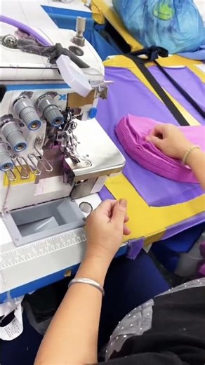 High-Speed Industrial Overlocking: Finishing Fabric Edges #shortsfeed