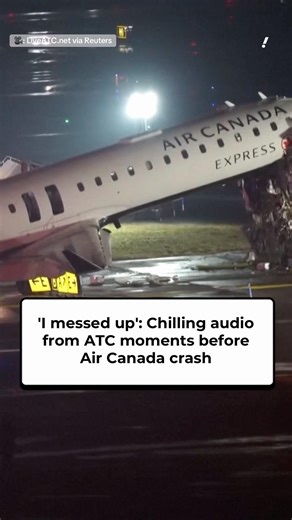 'I messed up': Chilling audio from ATC moments before Air Canada crash. #canada #news #shorts #usa