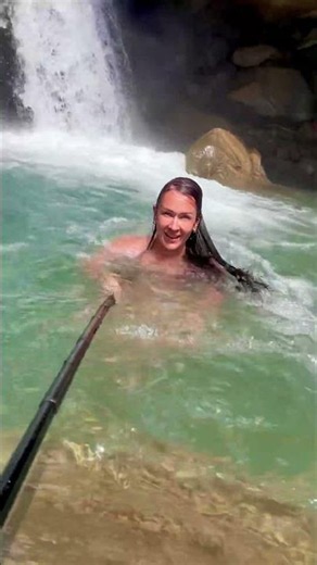 Swimming,waterfall,adventure ⛰️ water 14 degrees 🌊 #swimming #swim #shorts