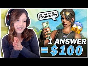 GIVING $100 TO RANDOM PEOPLE IN FORTNITE! Crazy Fan Reactions! Pokimane
