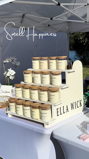 At the Narrabeen markets, lakeside soaking up the Winter Sun ☀️ #fyp #candles #candlemaker #candlemaking #smallbusiness #markets