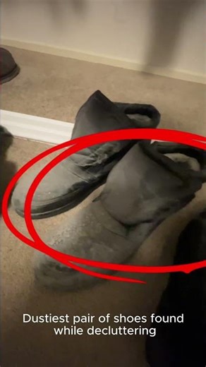 And the award for dustiest pair of shoes found while decluttering goes to .. #declutterwardrobe