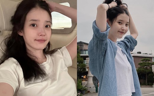 IU shows off her natural beauty with no makeup