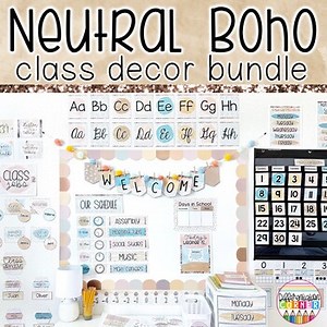 Boho Classroom Decor Bundle Calming Colors Neutral Classroom Decor Bundle