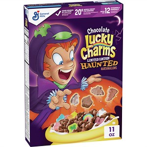 Chocolate Lucky Charms with Haunted Marshmallows Halloween Cereal, 11 oz