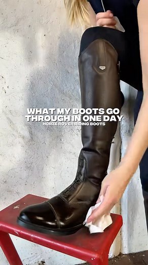 One day. One pair of boots. Manure, mud & maybe a medal – these boots have seen it all. 👢💩✨ #horze #equestrian #footwear #boots #tiktok #somefun #riderlife | Horze