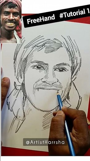 Free Hand tutorial | Freehand Drawing Lessons | Graphite Drawing | Pencil Art | Artist Harrsha