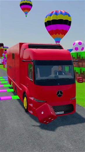 Transporting Emergency Vehicle 🚑With Mercedes Urban Truck🚚 Crossing Speedbump🌈 And Lava🔥 #fs22