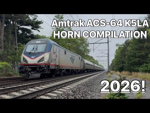 Amtrak ACS-64 K5LA Horn Compilation 2026!