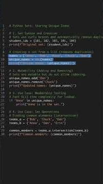 Python Sets in 50 Seconds - Remove Duplicates Fast #shorts