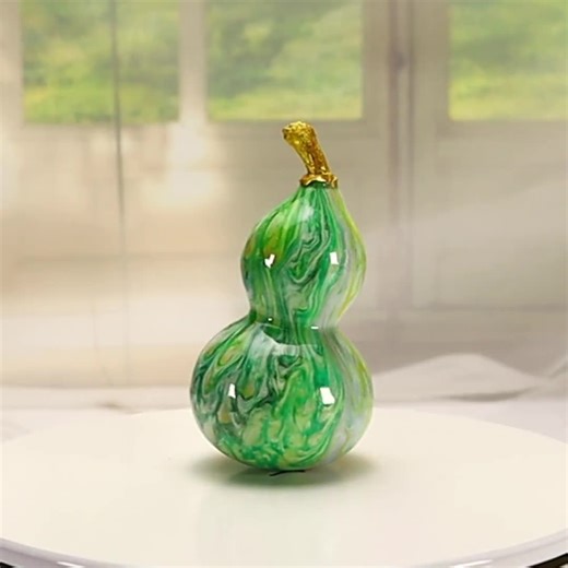 Hand Drawn Lacquer Gourd, Sandalwood Calabash Statue, Floating Ornament - Etsy