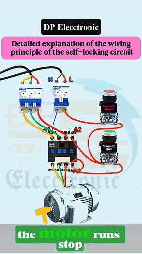 Detailed explanation of the wiring principle of the self-locking circuit... #DPElecctronic #Electrical #fblifestyle #Elecctronic #interiordesign #instagramreels #elecctronic #DPElecctronicfollow | 𝐃𝐏 𝐄𝐥𝐞𝐜𝐜𝐭𝐫𝐨𝐧𝐢𝐜