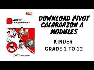 Download PIVOT Module Kinder to Grade 12