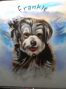 Custom Airbrush Dog Portrait Shirt: Personalized Pet T-shirt - Etsy