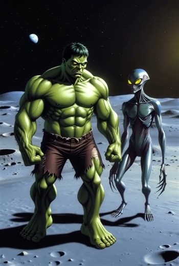 "Hulk vs Alien 👽🌕💥 The ultimate battle from Moon to Earth!" #hulk #marvel #animation #youtubeshorts