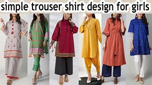 simple trouser shirt design for girls //daily wear dress designing ideas | NOORi's Style