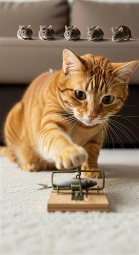 OMG Cat chasing fish—mice watching drama? Unbelievable chase unfolds #cats #fish #drama
