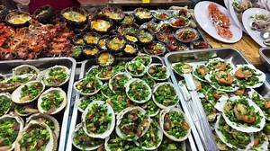 Fresh Seafood Assortment Market Display