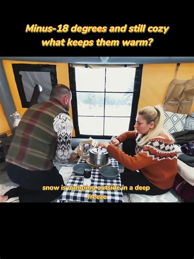 Minus-18 degrees and still cozy—what keeps them warm?#foryou#WinterCamping #ColdWeatherLife #Overland #CozyTent #SnowStormCamp#BrilhaSemMedoEstácio