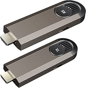 Topbuy Wireless HDMI Transmitter and Receiver, Designed for Laptops,Plug & Play, Dongle Adapter,Support 2.4/5GHz for Streaming Video/Audio from PC to HDTV/Projector