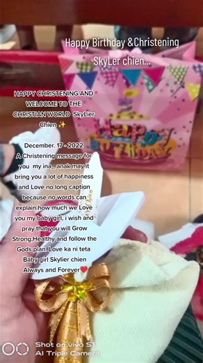 Heartfelt Christening Message for Baby SkyLier Chien