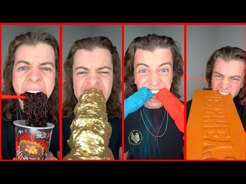 ASMR MUKBANG | Spicy Challenge Compilation (Fire noodles, fried chicken, enoki mushroom, korean eat)