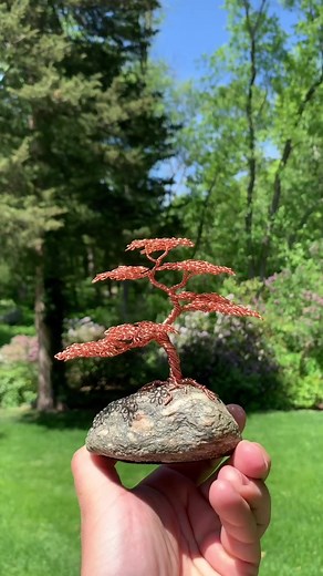Custom Copper Wire Bonsai Tree Sculpture