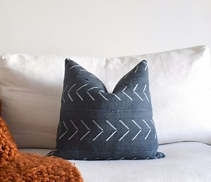 Bohemian Pillow Cover All Sizes | Dark Blue Mudcloth Pillow Cover | Blue Boho Pillow Decor | Handmade Decorative Pillow Case | Body Pillow - Etsy