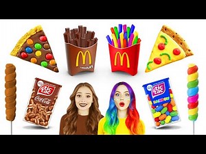 How to Cook Rainbow Food! Chocolate VS Rainbow is Everywhere by RATATA CHALLENGE