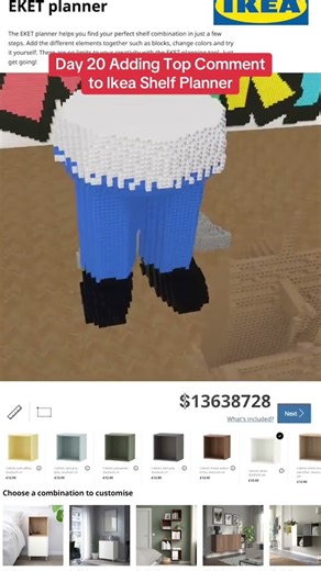 Day 20 Adding Top COmment to Shelf Planner (ikea)