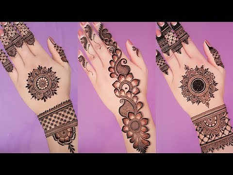Simple Mehndi Designs/Easy Back Hand Mehndi/Gulf Henna Designs/Floral Mehendi Designs/Circle Mehandi