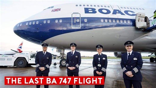 The last British Airways B747 flight - an emotional farewell