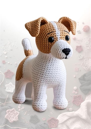 Jack Russell Terrier Crochet Pattern PDF, Realistic Amigurumi Dog Toy, Puppy Crochet Pattern, Handmade Dog Plush Tutorial
