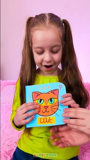 🎨Create a Moving Cat Book with Interactive Parts! 🖌️📖 #Shorts