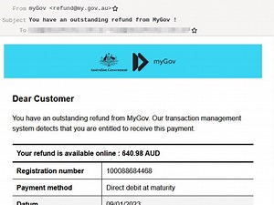 Scam warning issued over MyGov email