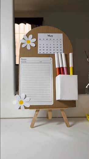 📌 DIY Note Board | Easy Cardboard Craft ♻️ #diy #craft #recycledart