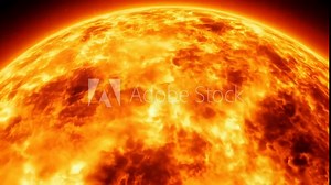 A mesmerizing close-up view of a solar explosion on the sun's surface, showcasing intense heat and flames. The vibrant colors and dynamic movement convey the immense power of the sun.