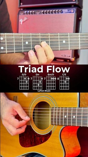Triad Flow Picking – G/D → Em → Bm/D → C/E 🔁 #Shorts