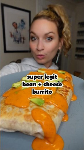 Easy Bean & Cheese Burrito Recipe #cooking #shortsfeed
