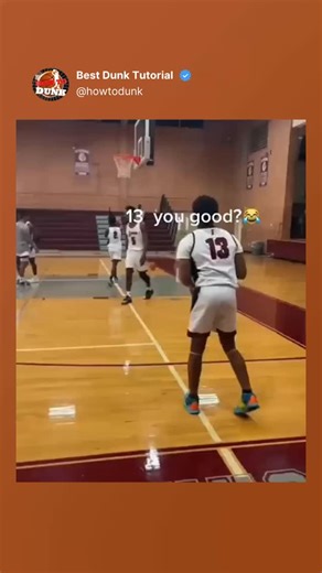 Best Dunk Tutorial on Instagram: "“Oh no 13” 😭 . Every hooper dreams of flying. But flight isn’t luck — it’s built through reps, pain, and precision. We teach you how to jump higher, move smarter, and finally touch rim with confidence. Real drills. Real progress. No fluff. 🚀 Follow @HowToDunk — where hoopers turn ground time into hang time. #HowToDunk #VerticalJumpTraining #DunkHighlights #BasketballLegends #TheMaslo #BasketballStyle #NBAIcons #JumpHigher #DunkDreams"