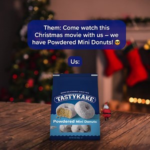 Powdered Mini Donuts are the real stars of any Christmas movie marathon 🤩🎄 | Tastykake