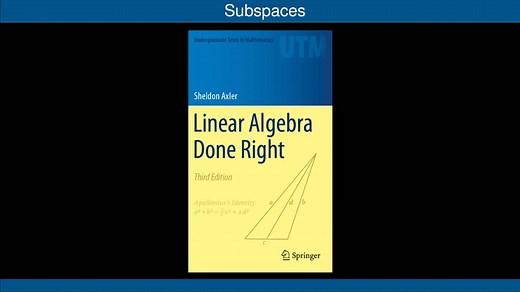 Sheldon Axler《Linear Algebra Done Right》视频